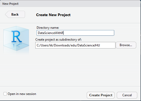 Project name and location
